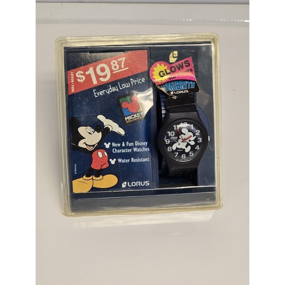 NEW Lorus‎ Disney Mickey Mouse Glow in The Dark Watch New In Package NOS Rare